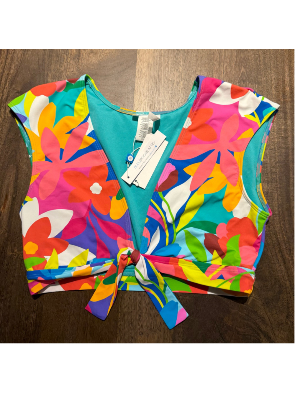 Women's Bleu Rod Beattie Floral Bikini Top Size 10 Multi-color NWT